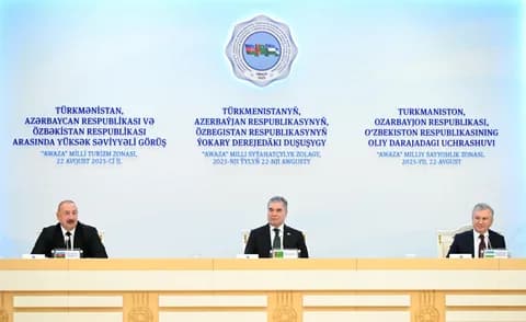 Azerbaycan, Türkmenistan ve Özbekistan Liderleri Yüksek Düzeyli Toplantı Sonrası Ortak Bildiri Yayınladı