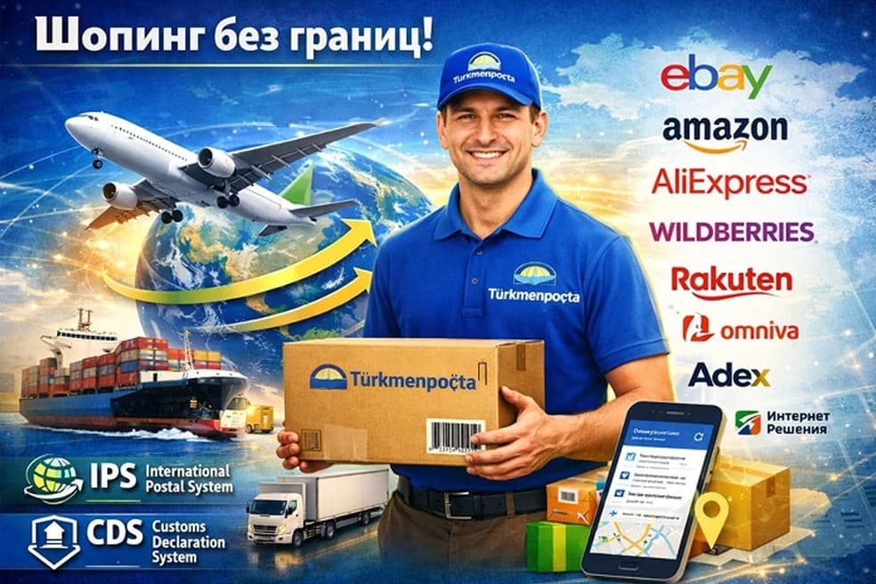Chegarasiz shopping: «Türkmenpoçta» dunyoning eng yirik marketpleyslari bilan yetkazib berish xizmatini yo‘lga qo‘ymoqda