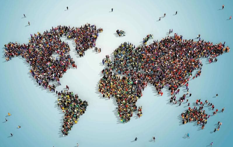 How is the world’s population distributed?