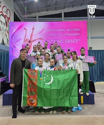 Daşkentdäki üstünlik: türkmen gimnastikaçylary halkara ýaryşyň 14 medalyny eýelediler