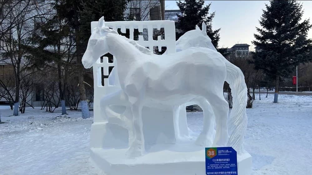 Türkmen talyplarynyň gardan ýasan bedewi Harbindäki halkara festiwalyň baýragyna eýe boldy
