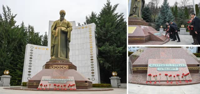Turkmaniston delegatsiyasi Anqaradagi Maxtumquli Firogʻiy haykali poyiga gul qoʻyish marosimida ishtirok etdi