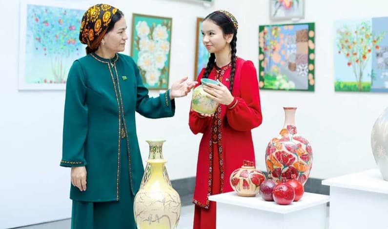 An exhibition dedicated to International Women's Day opened in the exhibition hall of the State Academy of Arts