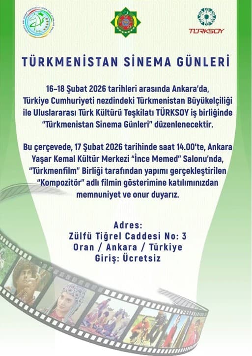 Oguzhan nomidagi «Türkmenfilm» birlashmasining «Kompozitor» filmi Turkiyada namoyish etiladi