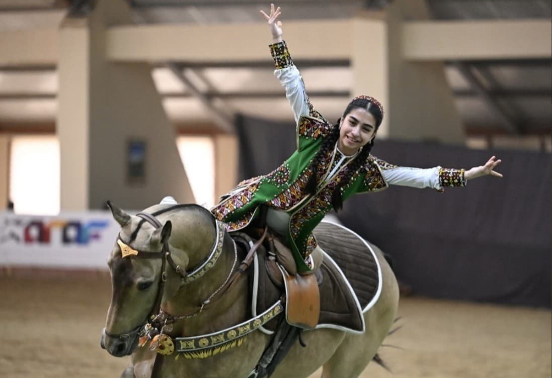 Turkmenistan's "Galkynysh" Equestrian Sports Group Performed in Baku