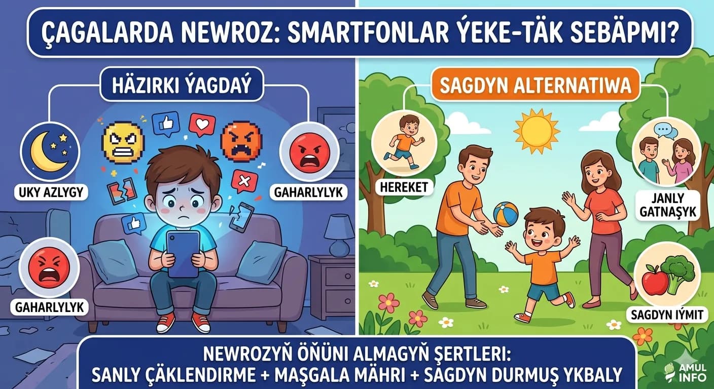 Çagalarda newroz: Smartfonlar ýeke-täk sebäpmi?