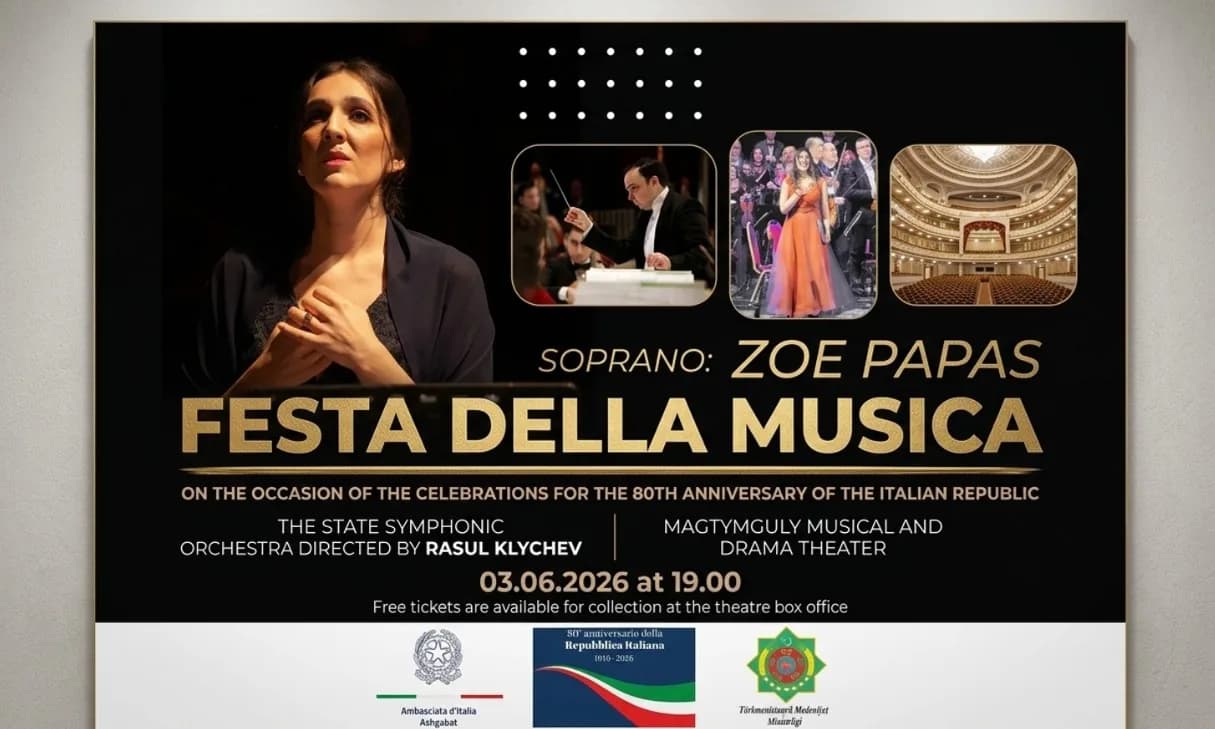 Aşkabat'ta İtalya Cumhuriyeti'nin İlanı Vesilesiyle "Festa della Musica" Konseri Düzenlenecek