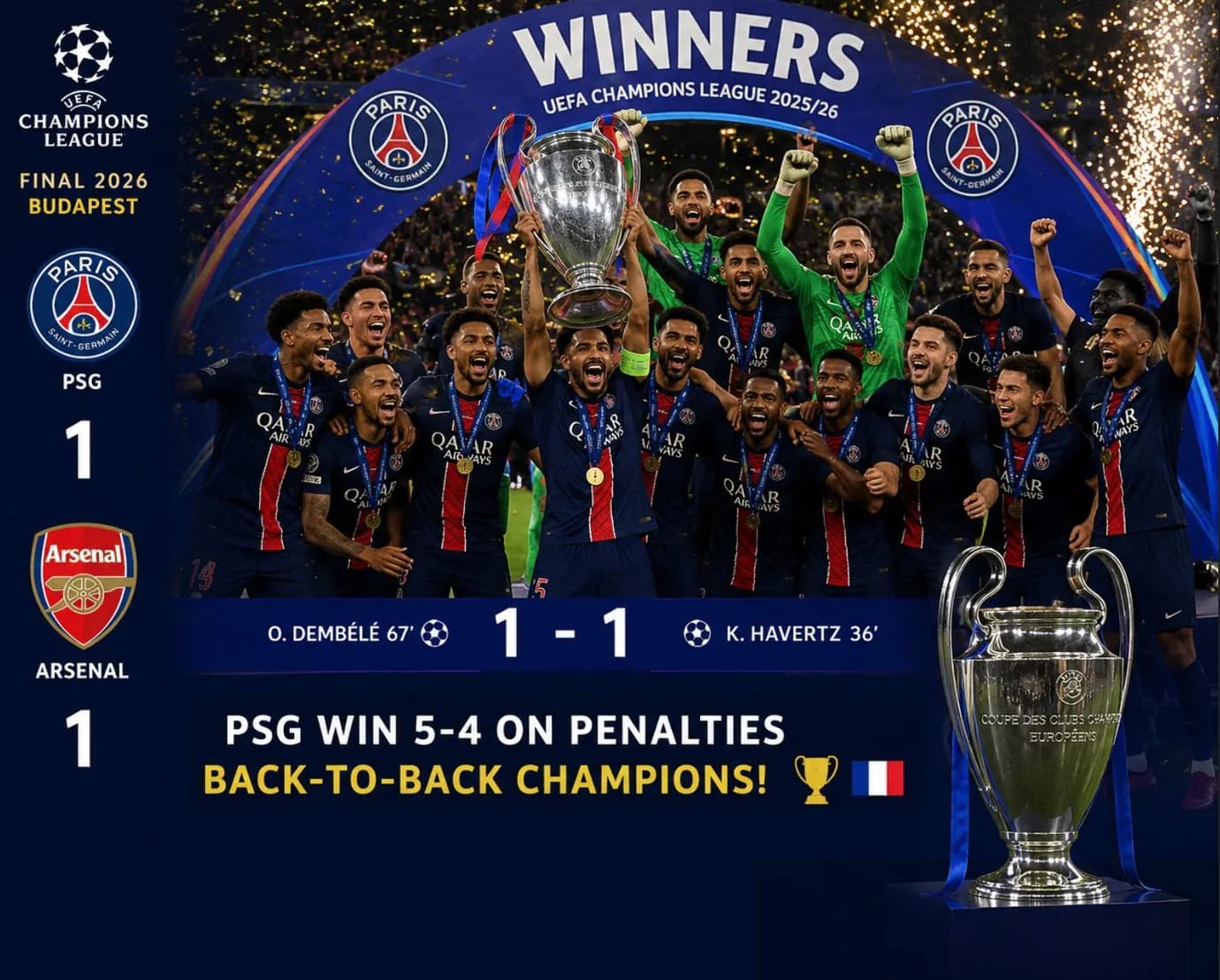 PSG üst üste ikinci kez Avrupa'nın en büyüğü oldu