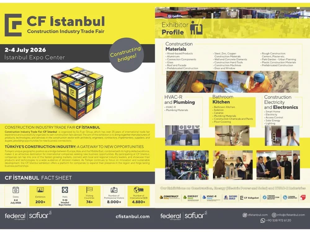 İstanbul'a iş gezisi: Türkmenistanlı girişimciler «CF Istanbul 2026» inşaat fuarına davet ediliyor
