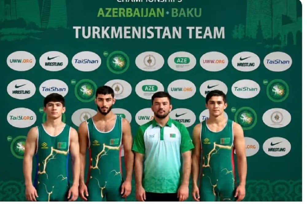 Türkmenistan serbest güreş milli takımı Bakü'deki Dünya Şampiyonası'na katılıyor