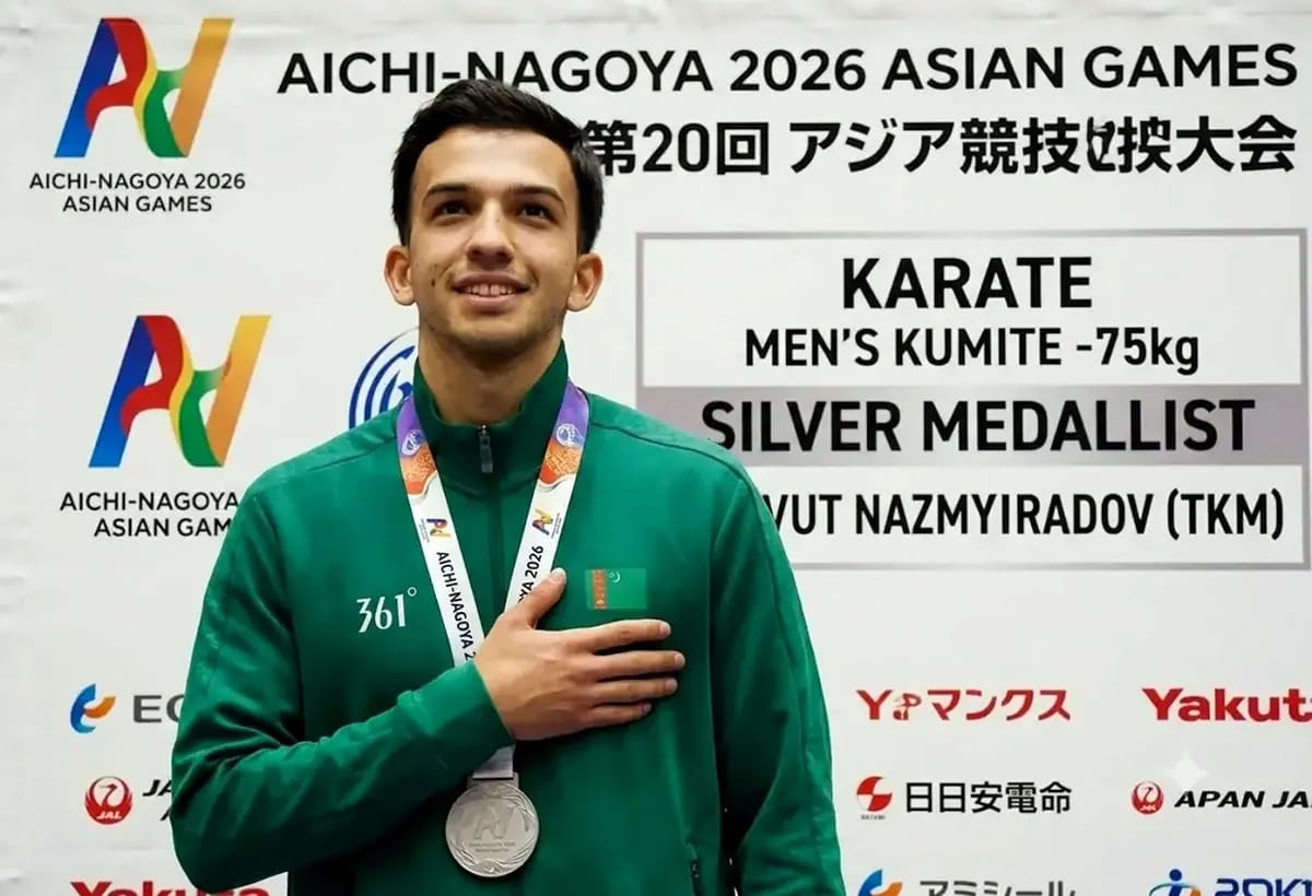 Dawut Nazmyradow wins Turkmenistan's first medal in Nagoya