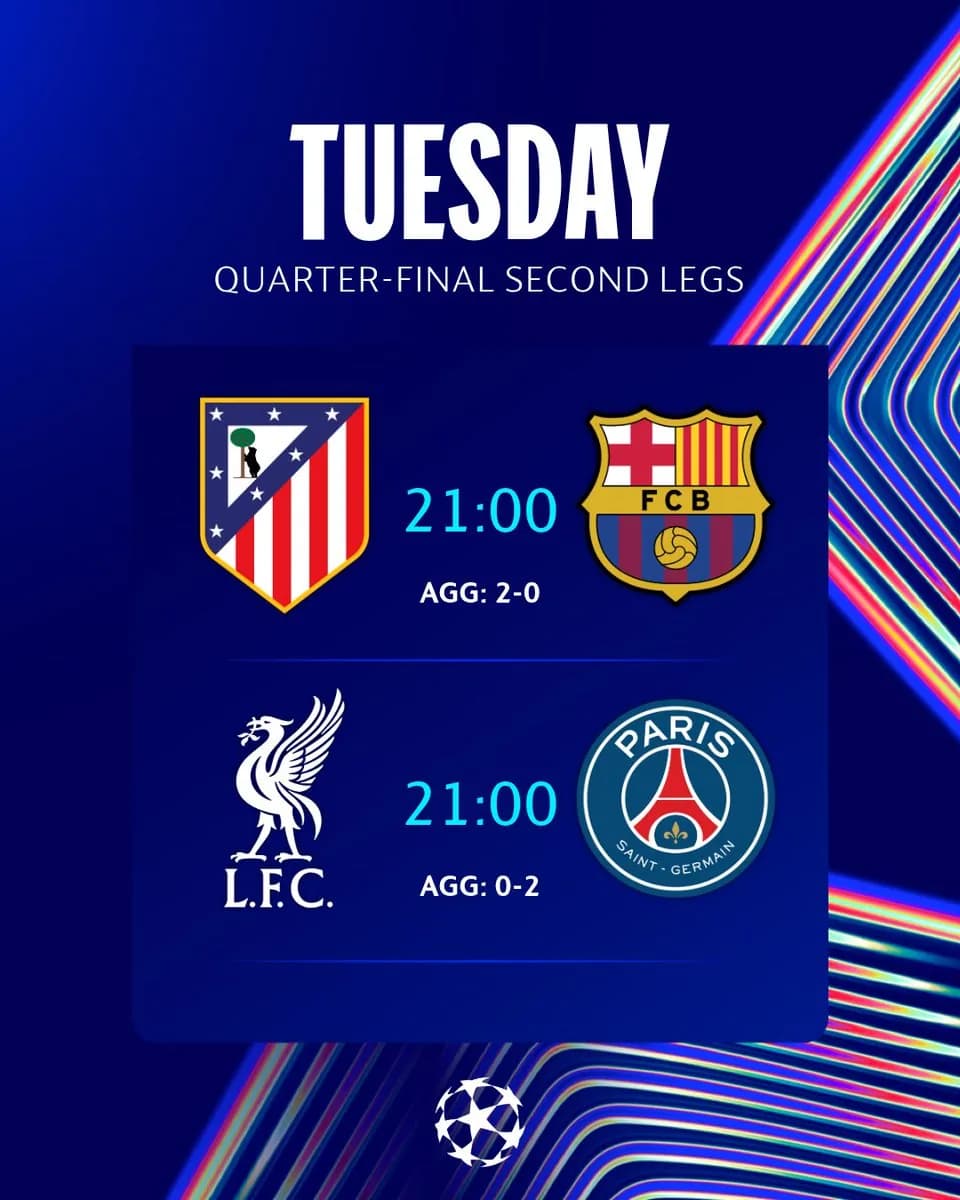 Çempionlar ligasynda Ýarym final üçin göreş !!!