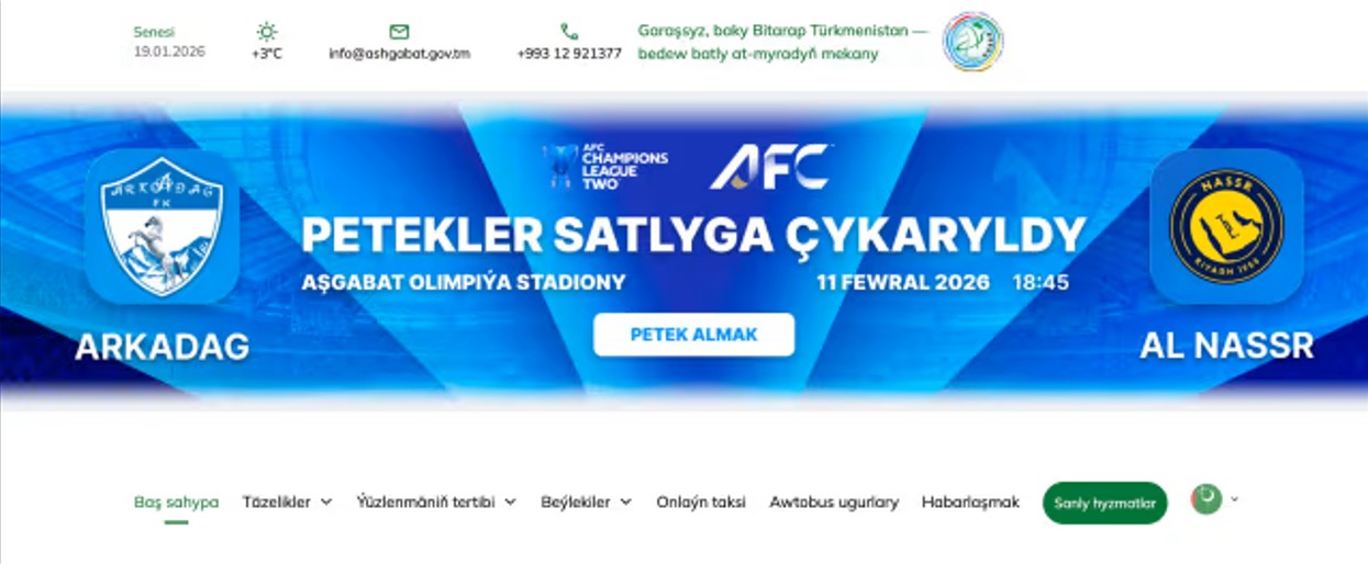 «Arkadag» – «Al-Nasr» oýunyna biletlere satyş başlady