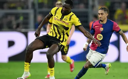 Borussia Dortmund 3-1 Barcelona (3-5 agg): Visitors survive Guirassy hat-trick to book semi-final spot