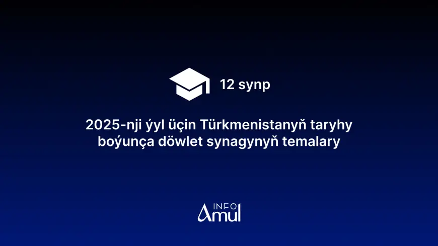 2025-nji ýyl üçin Türkmenistanyň taryhy boýunça döwlet synagynyň temalary