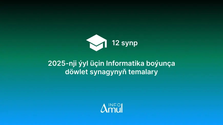 2025-nji ýyl üçin Informatika boýunça döwlet synagynyň temalary