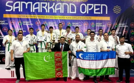 Turkman karatekachilari Samarqanddagi xalqaro musobaqada 6 ta oltin medalni qo‘lga kiritishdi