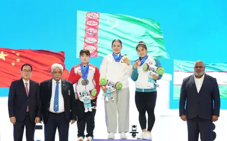 Туркменская тяжелоатлетка завоевала золото на чемпионате Азии среди юниоров и молодежи