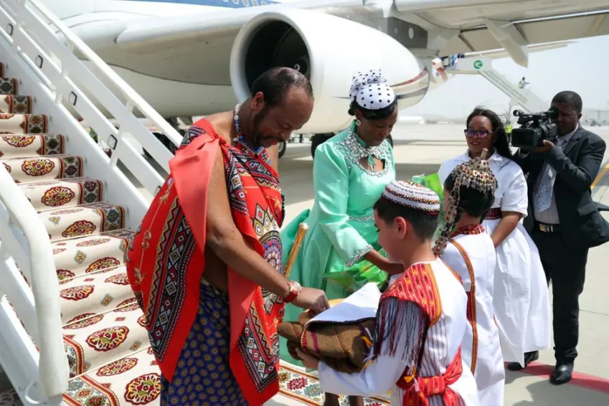 King Mswati III of Eswatini Arrives in Turkmenistan to Participate in International Conference