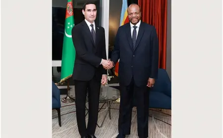 Serdar Berdimuhamedow Eswatininiň Patyşasy Mswati III bilen duşuşdy