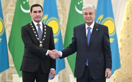 Türkmenistanyň Prezidenti Gazagystanyň «Altyn Kyran» ordeni bilen sylaglandy