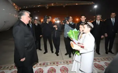 Täjigistanyň Prezidentiniň Türkmenistana sapary başlandy