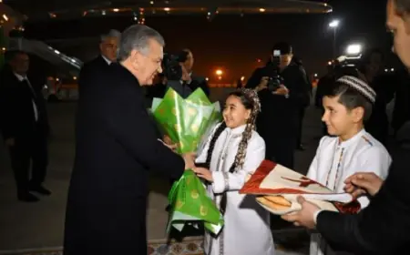 Özbegistanyň Prezidenti iş sapary bilen Aşgabada geldi