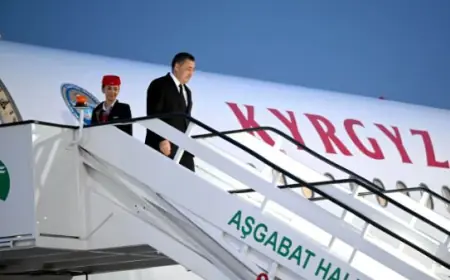 Sadyr Žaparow Türkmenistana sapar bilen geldi