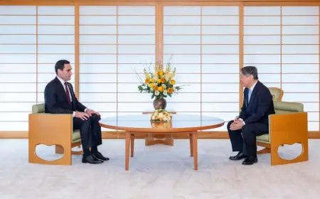 Президент Туркменистана встретился с Императором Японии Нарухито в Токио